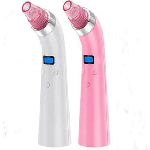 Lcd display Facial pore vacuum blackhead and comedone remover machine acne extractor cleanser skin peeling diamond dermabrasion