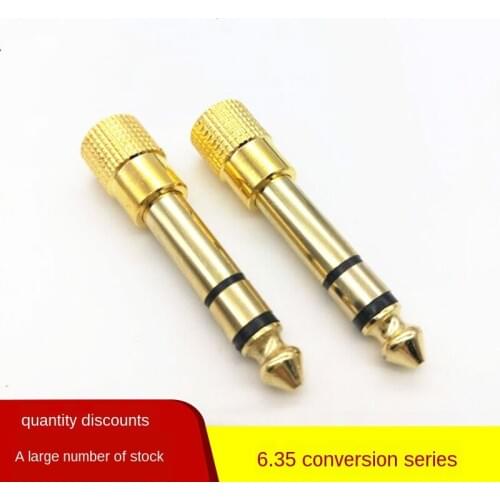 Audio 6.5 to 3.5 Adapter Microphone Mouthpiece Ear Machine 3.5mm Female Hole to 6.35 Male Plug Small to Large