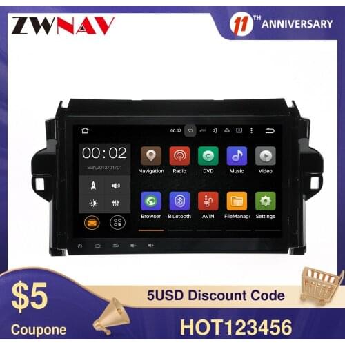 Android 9.0 4+64GB Car No DVD player For Toyota Fortuner SW4 15+ GPS Navigation Multimedia player head unit radio tape recorder