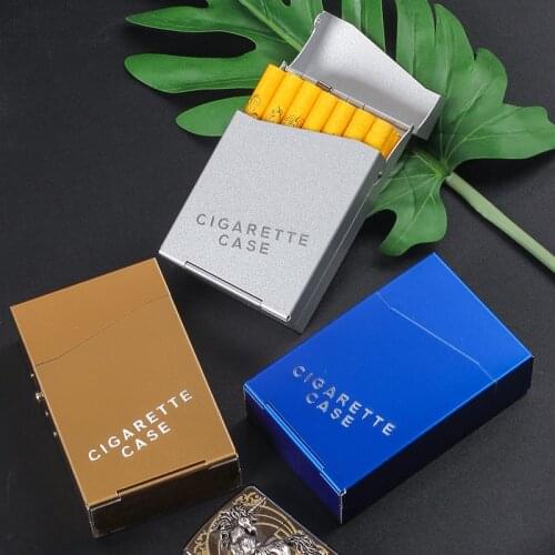 1pcs Cigarette Case Fashion Aluminum Alloy 20 Cigarettes Capacity Cigarettes Case Tobacco Box Cigarette Accessories Women Men