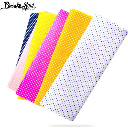 Black color white Dots cotton Fabric Tissue Patchwork Fabrics Textile Sewing Cloth Tecido Tilda Crafts Dolls DIY Crafts