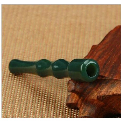 Xinjiang Hetian jade cigarette holder, hand carved exquisite handicraft, high quality jade cigarette holder wholesale free deli