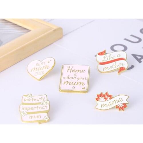 Best Mum Ever Enamel Pin Brooches Perfectly Like A Mum Home Badge Bag Clothes Lapel Pins Jewelry Gift For MotherS Day Wholesale
