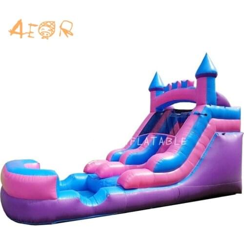 2021 hot Blue Crush inflatable water slide with pool, 15ft commercial water slide inflatable giant