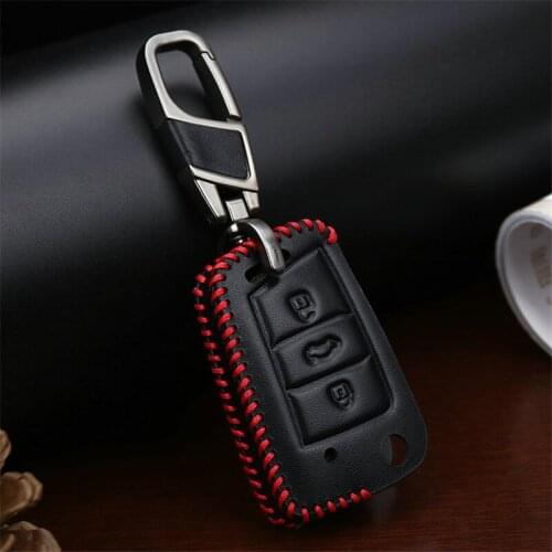 Leather Car Key Fob Cover Key Case For Skoda Kodiaq Octavia A7 A5 2 1 Rapid Karoq Fabia 3 Superb 2019 2020 Key Ring Accessories