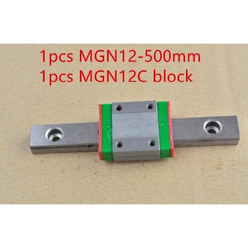 MR12 12mm linear rail guide MGN12 500mm with MGN12C or MGN12H slider block bearing 1pcs