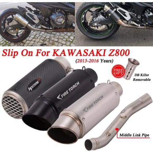 Slip On For KAWASAKI Z800 Z 800 2013-2016 Years Motorcycle Exhaust Escape Modified Middle Link Pipe Connection GP Moto Muffler