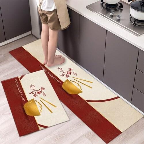 Fashionable Simple Nordic StyleWaterproof Kitchen Floor Mat Household Carpet Long Strip Door Mat Modern Home Decor
