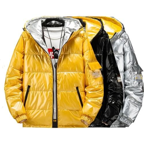 2020 Men Cotton Coats Winter Clothing Glossy Multiable Colors Hooded Outwear Jacket Male Thick Outdoor Tops