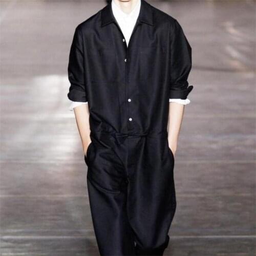 Autumn And Winter Korean New Plus Size Trend Mens Jumpsuit Jacket Tide Men Fashion Overalls Male Loose Casual Wide Leg Pants