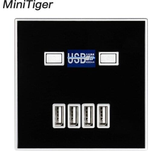 New Arrival High Quality 4-PORT quick charger home use wall socket Power USB Electrical Outlet 86*86mm 4000MA