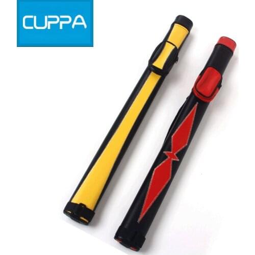 New Cuppa 1/2 Pool Cue Case 2 Holes Billiard Cues Case PU Yellow Red Billiards Accessories China