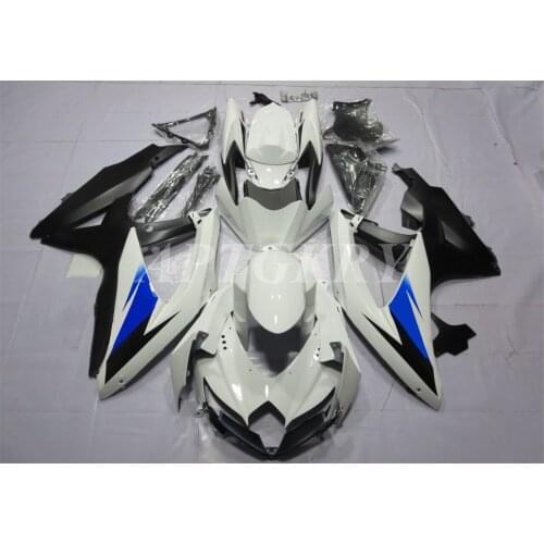 New ABS Plastic Shell Motorcycle Fairing kit Fit For Suzuki GSXR600 GSXR750 K8 2008 2009 2010 08 09 10 Bodywork Set Custom White