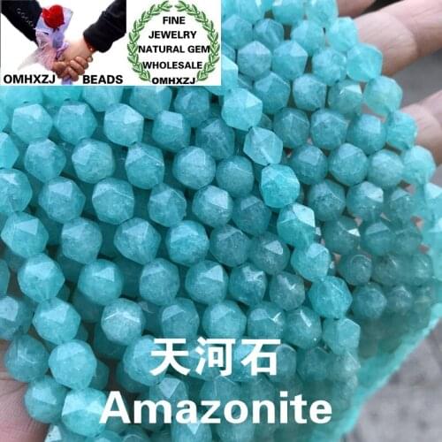 OMHXZJ Wholesale ZB92 68 10mm DIY Bracelet Necklace Jewelry Findings Accessories Findings Natural Stone Hot Fine Amazonite Beads