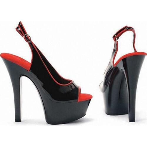 15cm Sexy High-Heeled Shoes Formal Dress Shoes Open Toe Sandals Sling Peep-Toe Platform Sandals With 5 3/4 Inch Stiletto Heels