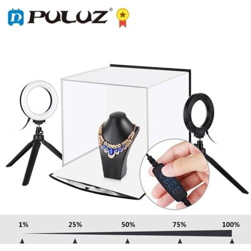 PULUZ 30cm Photo Softbox Portable Desktop Studio Shooting Tent Box Kits with 6 Colors Backdrops Studio Light Box LED Eing Light