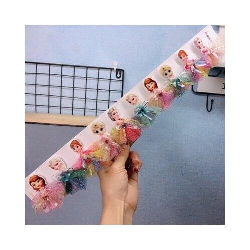 1Sets Disney Princess Dress Anime Headwear Kids Accessories Cartoon Hairband Child Girls Hair Pin Birthday Gifts New