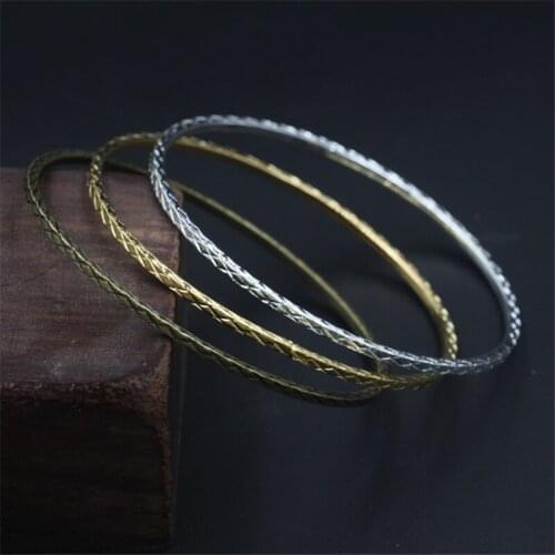 SEA MEW 10 PCS 62mm Bangle 3 Colors Plated Fashion Metal Bangle Bracelet For Women