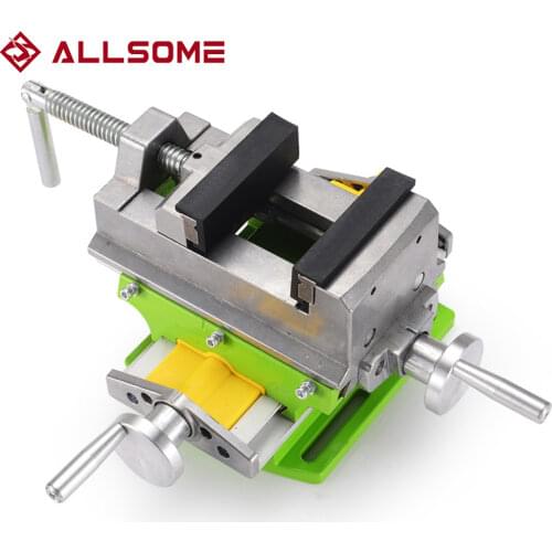 ALLSOME 3 Inch Cross Slide Vise Vice table Compound table Worktable Bench Alunimun Alloy Body For Milling drilling HT2878