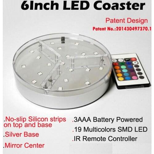 5 units/lot Battery operated 6inch LED Vase Light Base as wedding Party & Decorative Lamps Drop Shipping