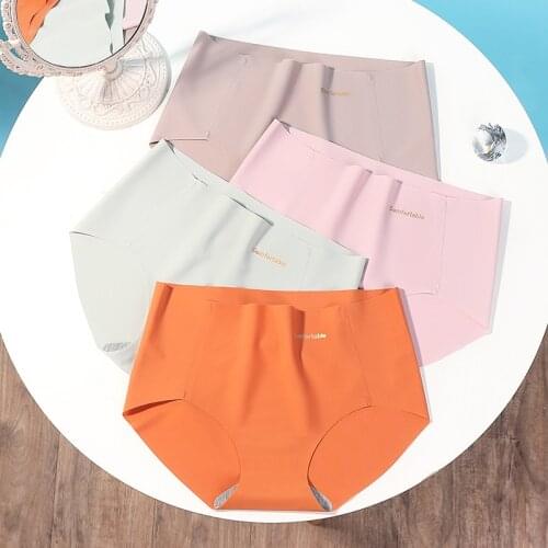 Summer Viscose Fiber Seamless Underwear Women Mid-Waist Graphene Cotton Crotch Breathable Womens Panties lingerie