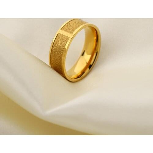 Unique 18K Gold IP Plateding Stainless Steel Engraving Ring All Mathing chunky Finger Ring Gorgeous Jewelry