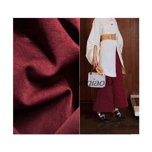 Wine red knit elastic double-sided drooping cotton fabric Creative clothing catwalk cloth
