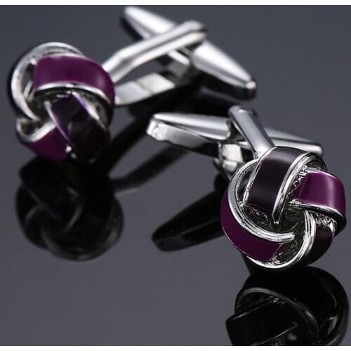 Mens Cufflinks brand new high quality fashion jewelry purple twist Cufflinks mens and womens wedding business suit pin gifts