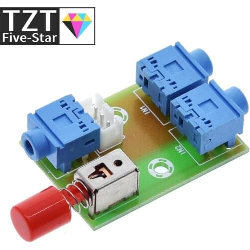 TZT XH-M371 3.5 Audio 2 Ways into 1 Way Out Audio Switching Module Switch Board Audio Socket Switch Diy Electronic PCB Board