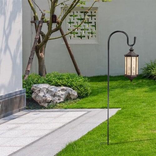 Garden Iron Insert Flag Pole Holder Outdoor Yard Flags Stand Hook Plunger Banner Holder Flowerpot Hanger Lantern Hook