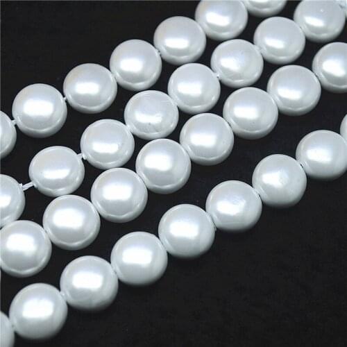 32PCS Nature White Shell String Round Shape 12MM Mother Of Pearl Good For Womens Bracelets Making Accessories Free Shipping