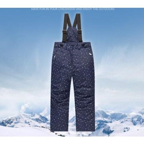 Winter Children Ski Pants Girls Thicken Winter Outdoor Snowboard Pants Waterproof Warm Windproof Suspenders Snow Pants