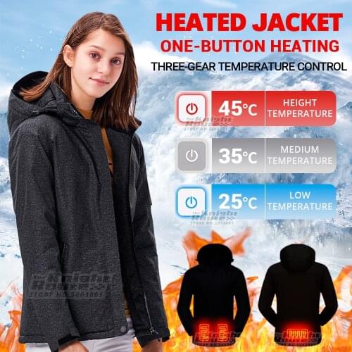 3 Areas Winter Heated Womens Jacket Clothing Hiking Hunting Mens USB Heated Vest Windbreaker Warm Thermal Equipment Clothes