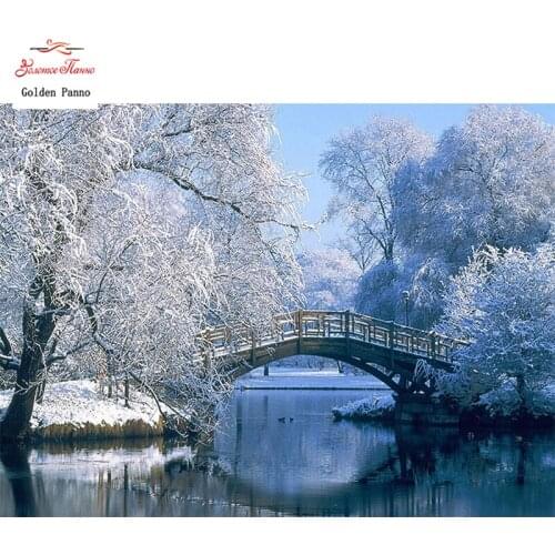 GOLDEN PANNO Diamond Painting Full Square 5D Diy Daimond Embroidery Diamant Mosaic Sale Displasy Broderie Diamant Winter Rime 01