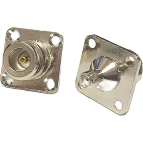 1pc N female jack switch SMA female jack RF Coax Adapter convertor Straight,4-hole chassis Nickelplated NEW wholesale