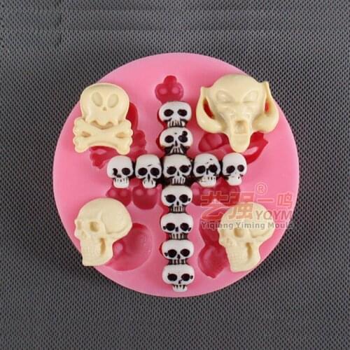 1 Pieces Food Grade Silicone Material, Skull Shape For Chocolate Lollipop Mold, Cake Tools, Cookie , Jelly, Ice 3D Mold