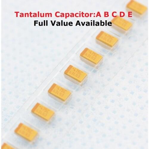 10PC D Type 2.5V 4V 6V 6.3V 10V 16V 25V 35V 50V 4.7UF 6.8UF 10/15/22/33/47UF 100/150/220/330/470/680/UF Tantalum Capacitor 107