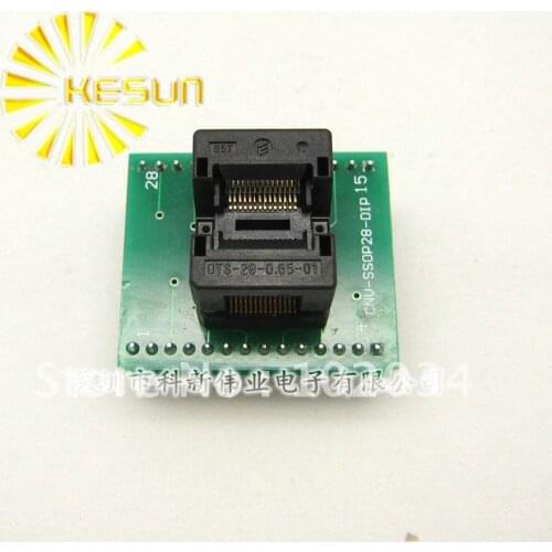 100% NEW SSOP28 - DIP28 IC Test Socket / Programmer Adapter / Burn-in Socket (OTS-28-0.65-01)
