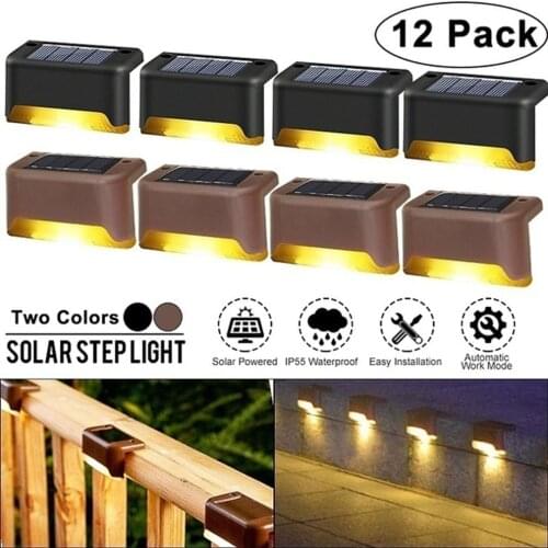 12pcs LED Stair Lights Waterproof Outdoor IP65 Waterproof Step Lamp Intelligent Light Control Courtyard Villa Lamp Wall Lamp