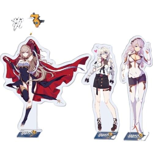 16cm Game Honkai Impact 3rd Key Chain Ana Schariac Kiana Kaslana Bronya Zaychik Keyring Acrylic Figure Stand Sign Keychains