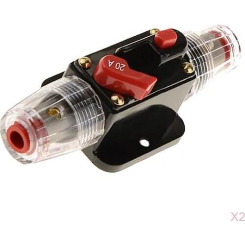 2Pcs 20A 12V DC Solar System Waterproof Circuit Breaker Reset Fuse Inverter