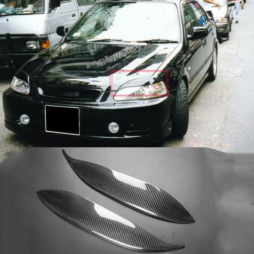2pcs for Honda 1996-1997 Civic EK EK4 EK9 Real Carbon fiber headlight brow eye lid