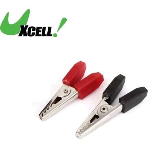UXCELL 20 Pcs Black Red Insulated Testing Work Crocodile Alligator Clips Clamps For Charge Cable
