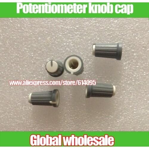 20pcs width 12MM * high 19MM Potentiometer knob cap / white / axle within hole 6MM / indication scale 90 degrees