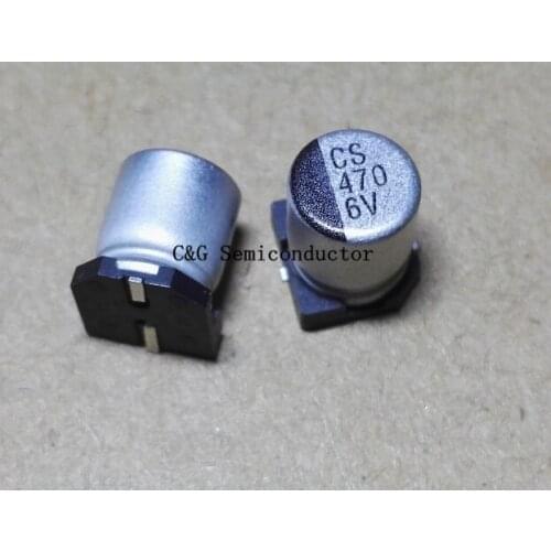 50pcs 6.3V 470UF SMD 6x7mm chip Aluminum Electrolytic Capacitor