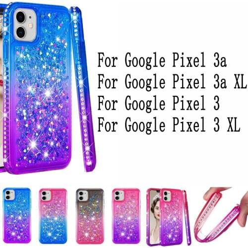 Sunjolly Glitter Case for Google Pixel 3a XL TPU Bling Rhinestone Phone Cases Cover coque for Google Pixel 3 XL 3a case fundas