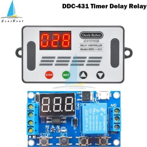 DC 12V DDC-431 Timer Delay Relay Switch Digital LED Display Delay Controller Trigger Cycle Timer Delay Switch DC 5V 12V 24V