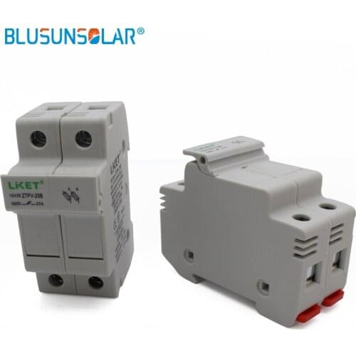 5 set/lot 2P Parallel Fuse Holder 1000V DC Fusible 10x38 gPV, with Fuse Holder for Solar System Protection