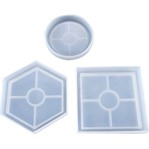 DIY Coaster Silicone Mold Crystal Epoxy Resin Casting Molds Teacup Mat Mould