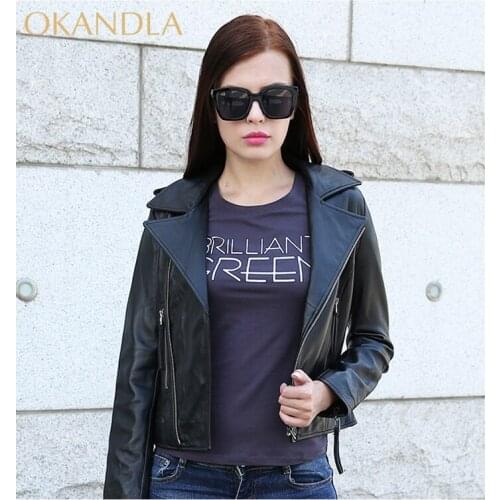 Shipping,DHL Brand Free new woman fashion Genuine leather slim short jackets.motorbiker plus size female sheepskin jacket Suede